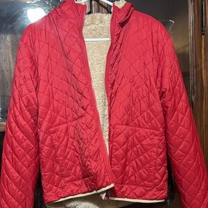 Women's Quilted Red Puffer Jacket